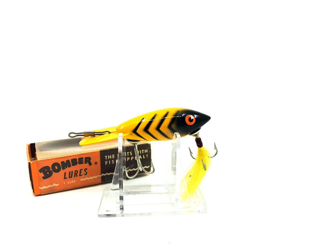 Vintage Bomber Yellow Black Ribs Color 420 B Bucktail Variant with Box