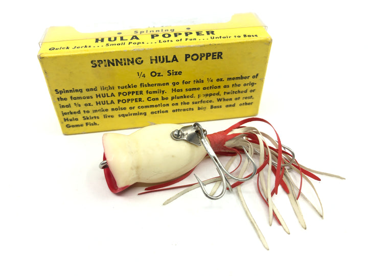 Arbogast Vintage Hula Popper Red Head White with Box