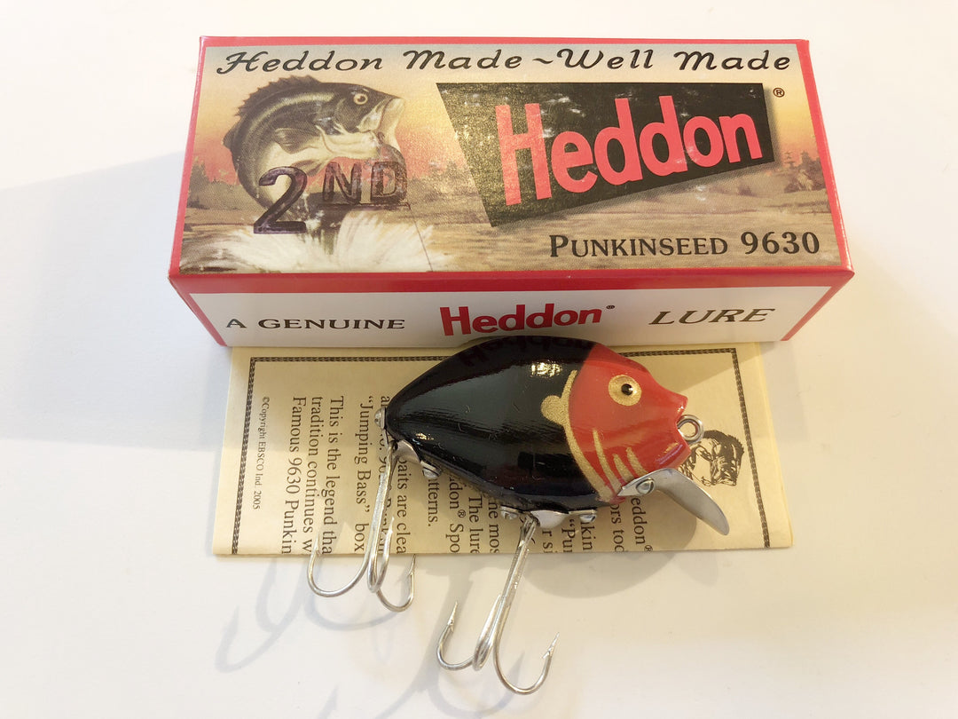 Heddon 9630 2nd Punkinseed BKRHG Black Red Head Color New in Box