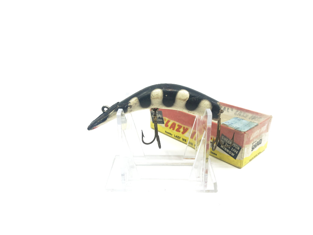 Kautzky Wooden Lazy Ike KL 14 Shad Black and White with Box