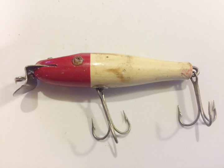 Creek Chub Baby Pikie Wooden with Glass Eyes Red White