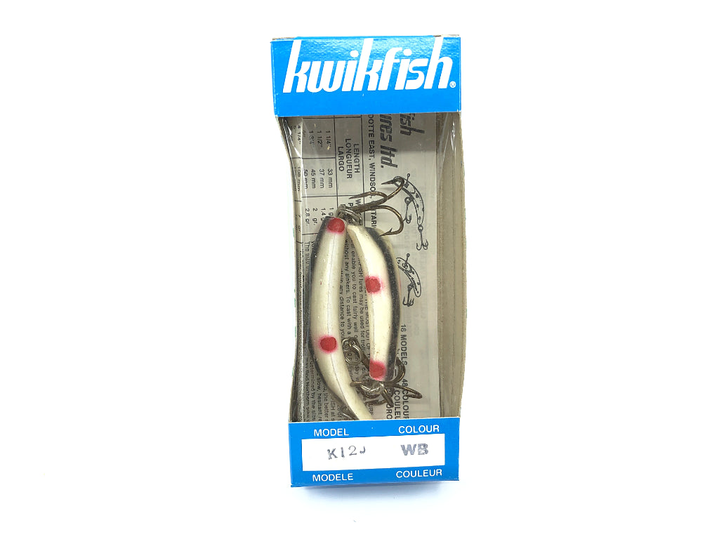 Pre Luhr-Jensen Kwikfish Jointed K12J WB White Black Stripe Color New in Box Old Stock