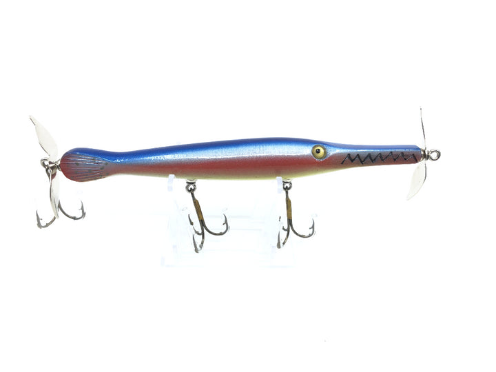 Chautauqua Glass Eye Wooden Topwater Gar with Tail Lure Rainbow Color