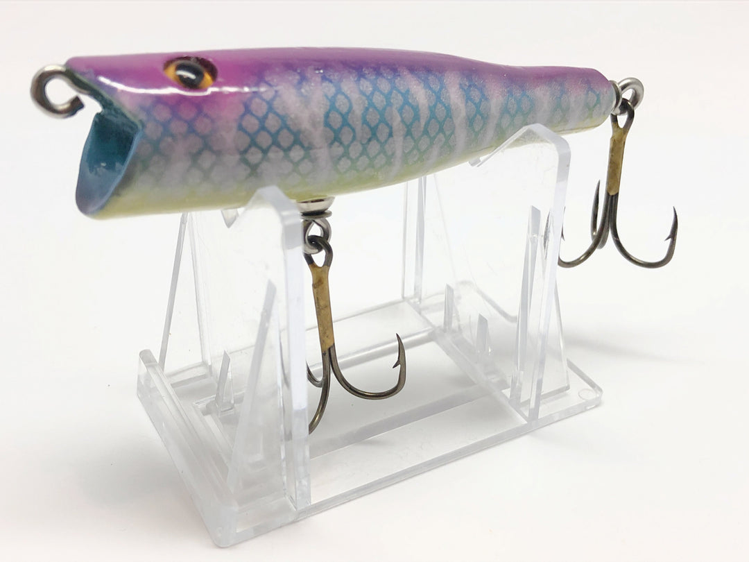 Chautauqua Glass Eyed Popper Wooden Lure in Purple Haze Color