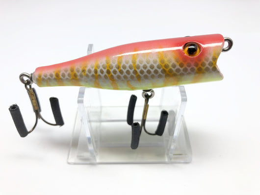 Chautauqua Glass Eyed Popper Wooden Lure in Sunset Color