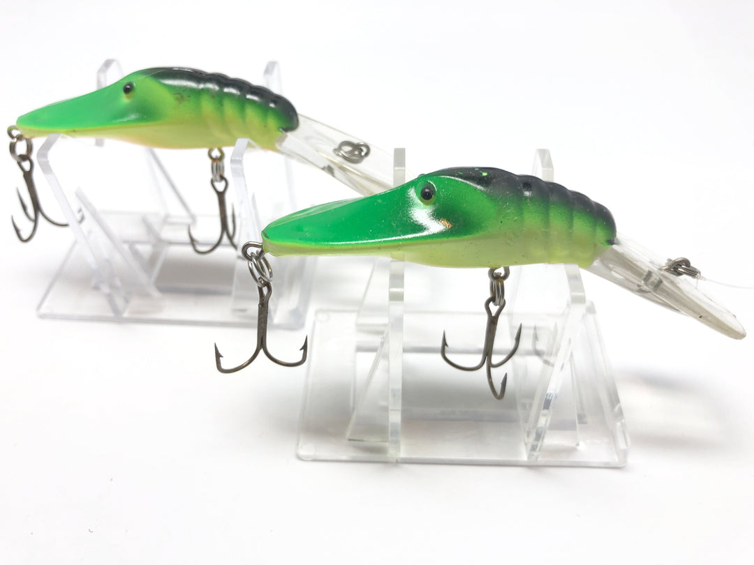 B.H Bass Magnet Green Yellow Crawfish Design Pair of Lures
