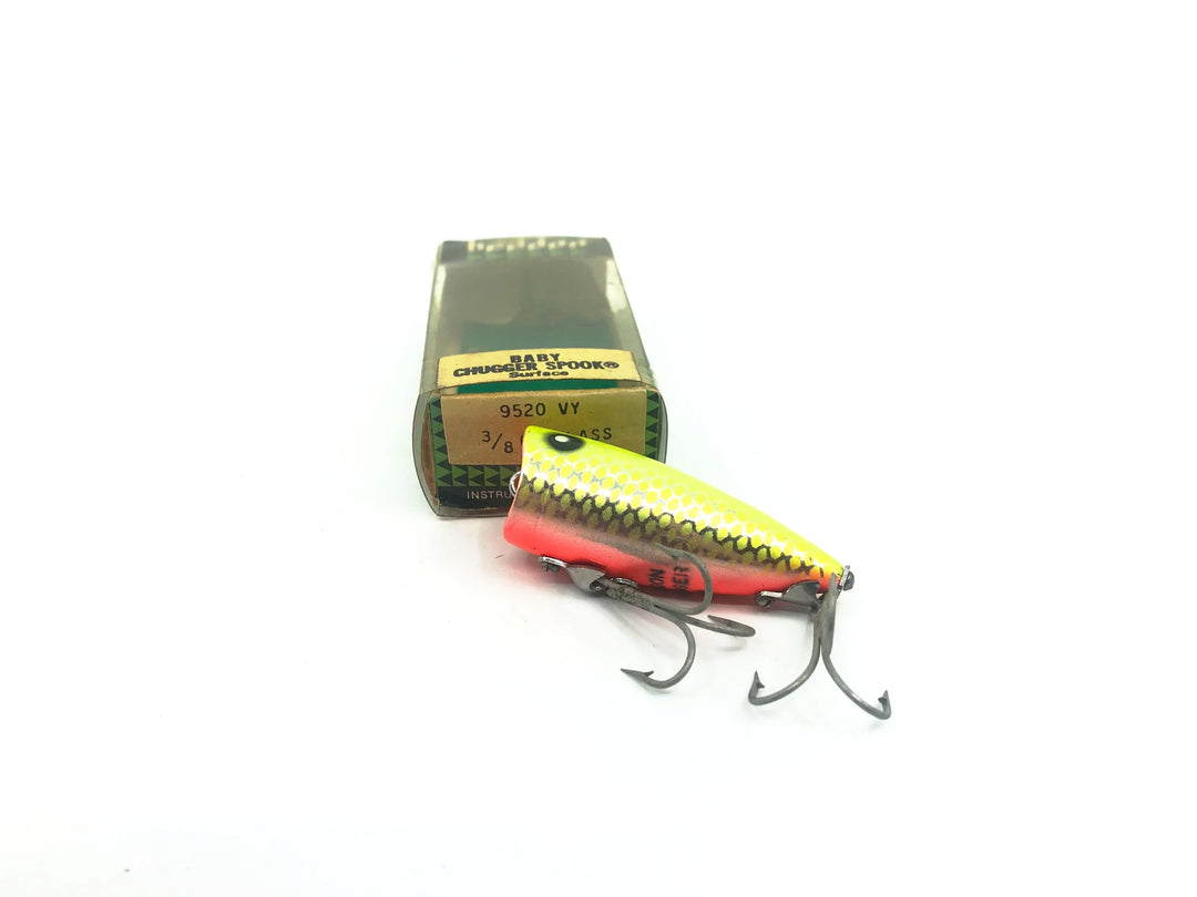 Heddon Baby Chugger Spook 9520, VY Yellow Dace Shiner, Color with Box