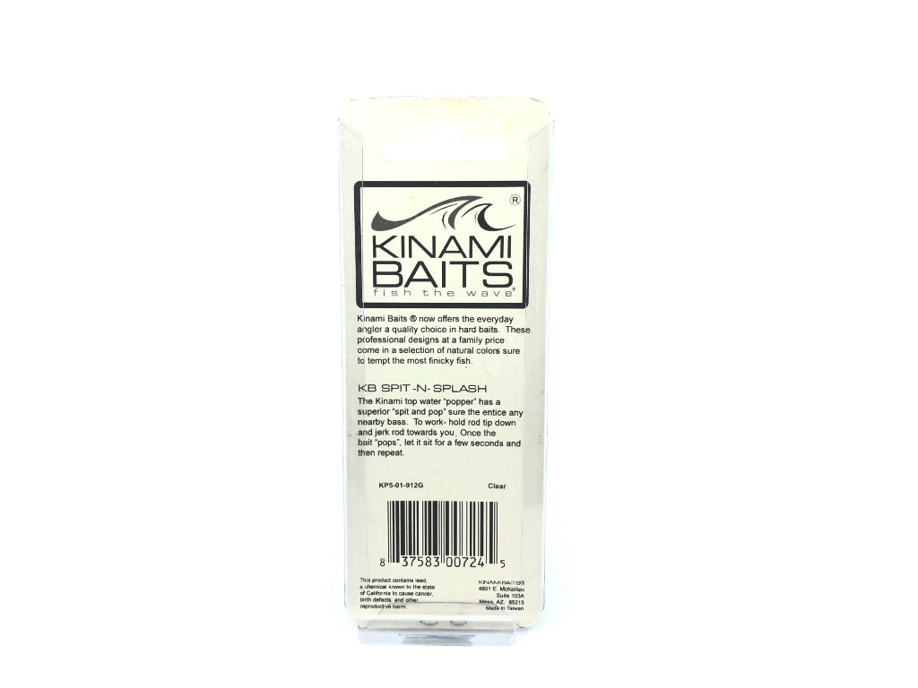 Kinami Baits Spit-N-Splash Clear Color New on Card