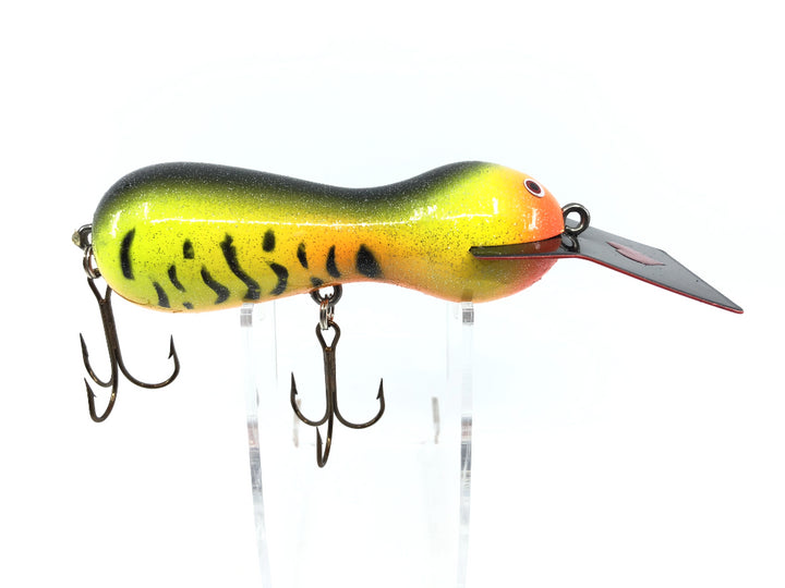 Len Hartman Musky Bug in Yellow Black and Orange Tiger Black Back Color