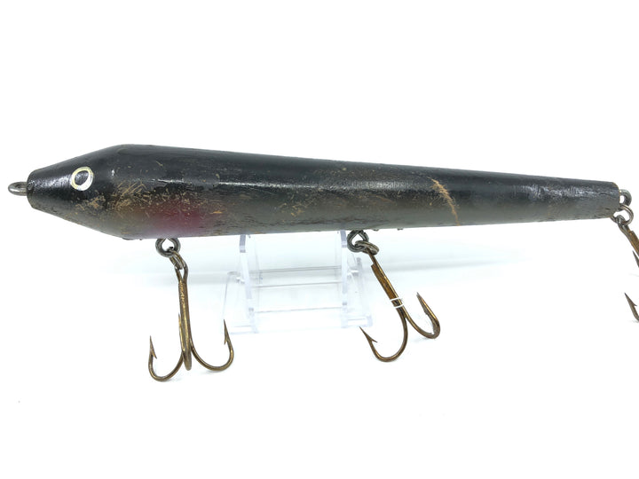 Musky Lure 9" Wooden Bait Teddy Black and White