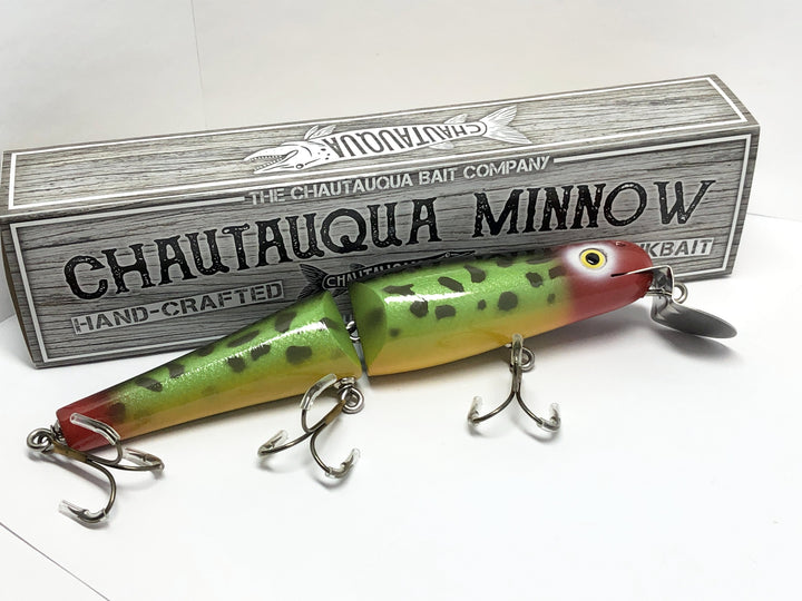 Jointed Chautauqua 8" Minnow Musky Lure Special Order Color "Pathogen"