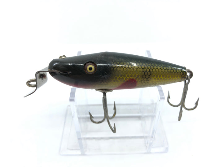 Creek Chub 4300 River Scamp in Perch Color 4301 Vintage Wooden Lure Glass Eyes