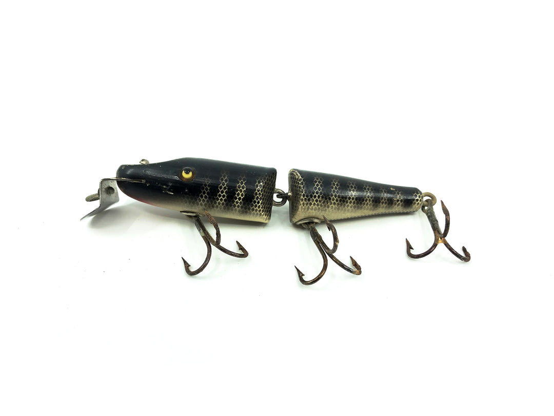 Creek Chub 2600 Jointed Pikie, 2633 Black Scale Color, Glass Eyes