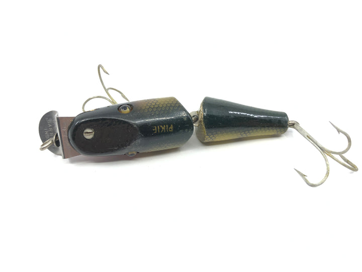 Creek Chub 2700 Baby Jointed Pikie Minnow in Perch Color 2701 Wooden Lure Glass Eyes