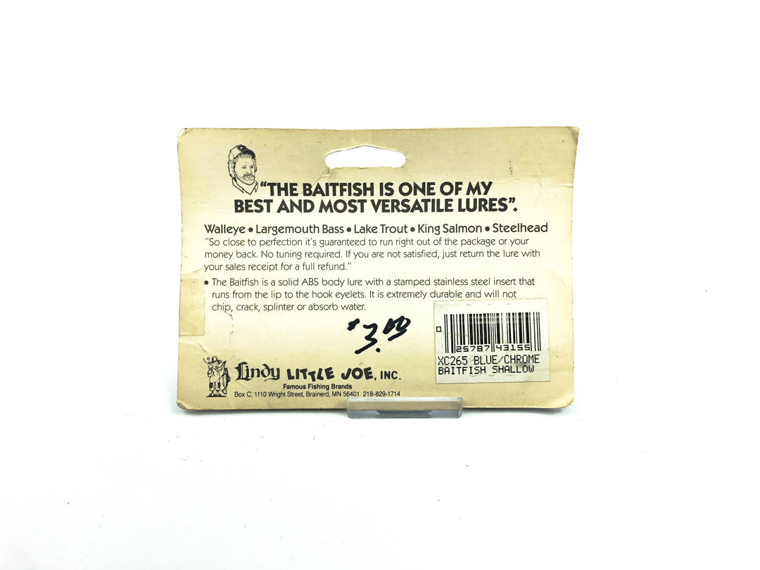 Lindy Little Joe Master's Series Baitfish Shadling XC265 Blue/Chrome Color New on Card Old Stock