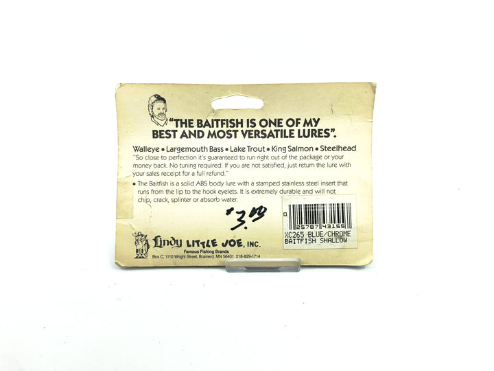 Lindy Little Joe Master's Series Baitfish Shadling XC265 Blue/Chrome Color New on Card Old Stock