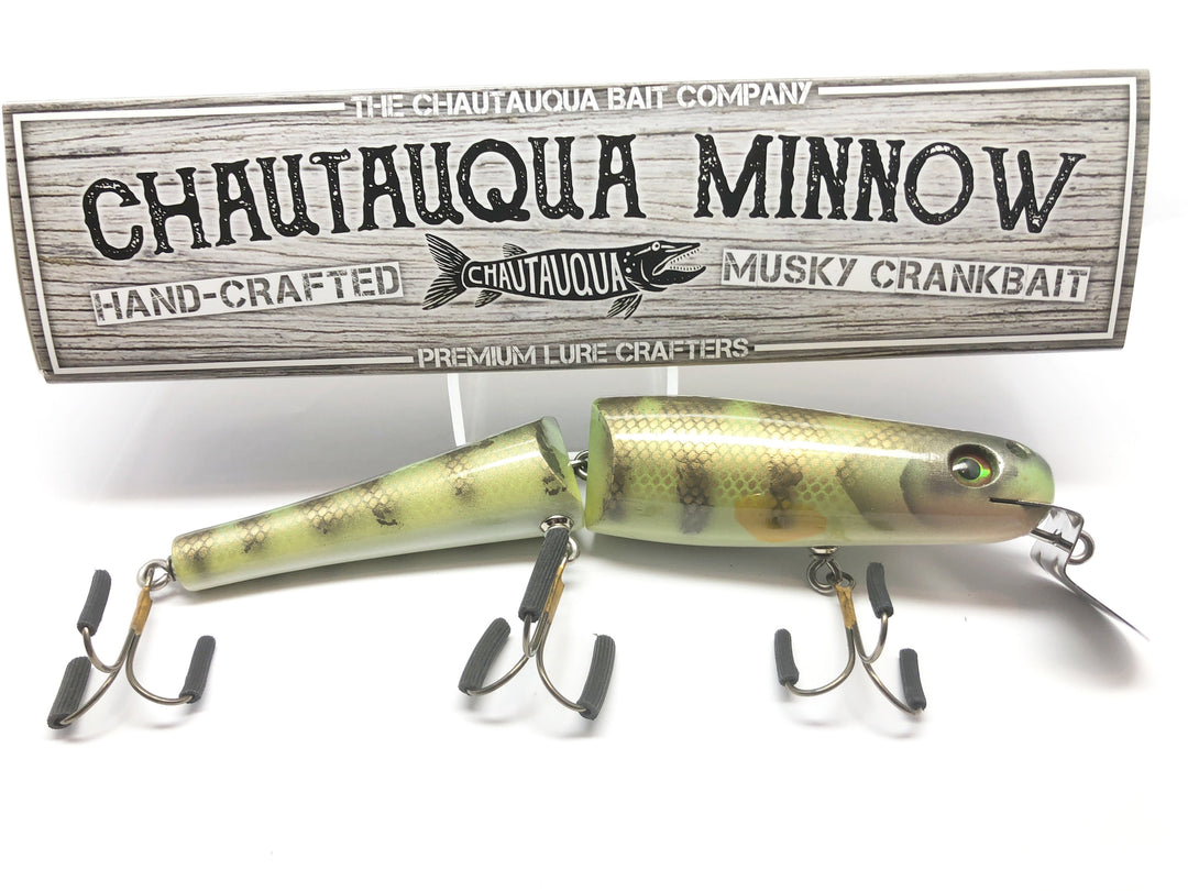 Jointed Chautauqua 8" Minnow Musky Lure Special Order Color "HD Yellow Perch"