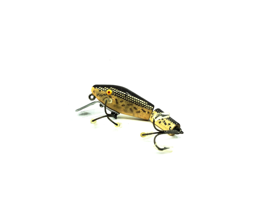 L & S Minnow Bass-Master Model 15, White Speckled Brown Color, Opaque Eyes