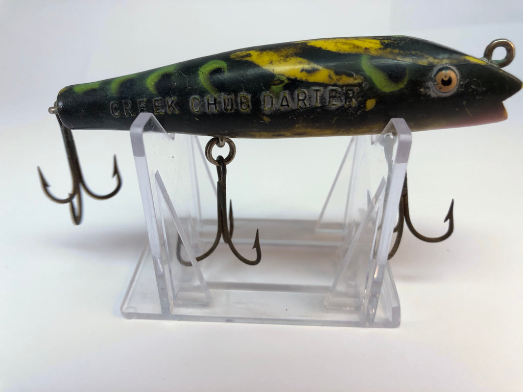 VTG Wooden CREEK CHUB Darter Fishing Lure FROG 4 in HEAVY WEAR AS IS VTG Wooden CREEK CHUB Darter Fishing Lure FROG 4 in HEAVY WEAR AS IS