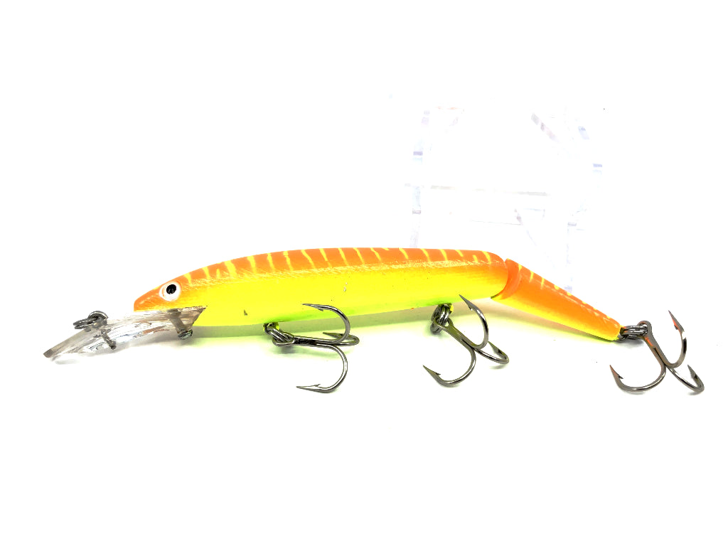 Rebel FTJ20SS Jointed Fastrac Minnow Color 142 Fluorescent Orange Chartreuse Belly & Stripes