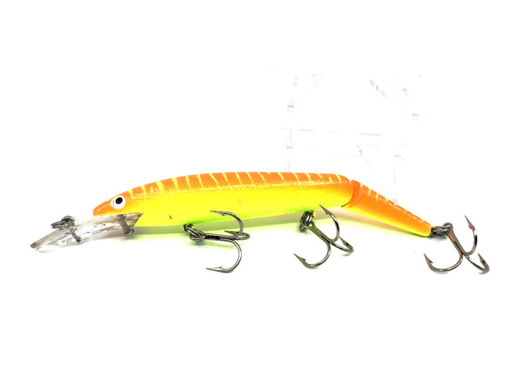 Rebel FTJ20SS Jointed Fastrac Minnow Color 142 Fluorescent Orange Chartreuse Belly & Stripes