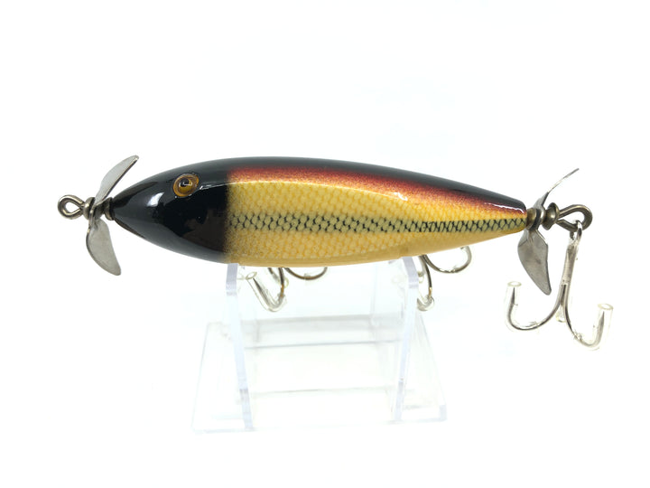 Creek Chub 1500 Injured Minnow White Scale Color 1525 Repaint Wooden Lure Glass Eyes