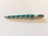 Pencil Plug Silver with White and Aqua Blue Stripes