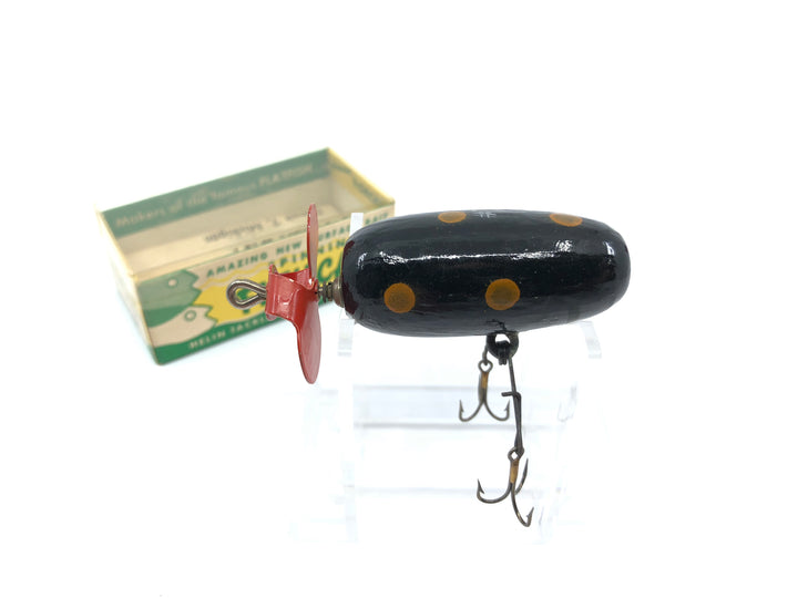 Helin Fishcake #7 Black with Orange Dots New in Box New Old Stock Great Condition