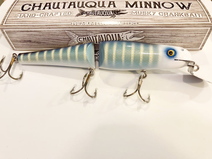 Jointed Chautauqua 8" Minnow Musky Lure Special Order Color "Blue Ghost"