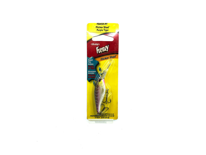 Berkley Frenzy Flicker Shad Purple Tiger Color, New on Card, Old Stock