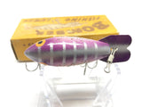 Vintage Wooden Bomber 1947 Box Purple Back Yellow Belly Silver Sparkle Color 71