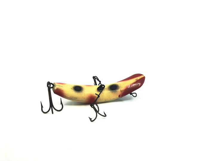 Vintage Helin Flatfish X5 WB White Black Stripe Red Tip Color