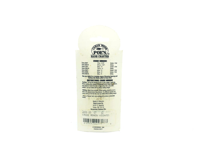 Poe's Cruise Minnow Series 2600W, Rainbow Trout Color on Card
