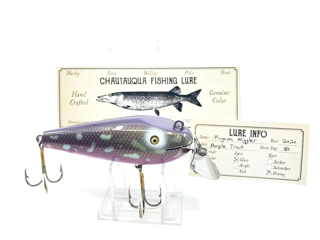 Chautauqua Wooden Glass Eye Magnum Wiggler Purple Trout 2020 Color Custom Lure