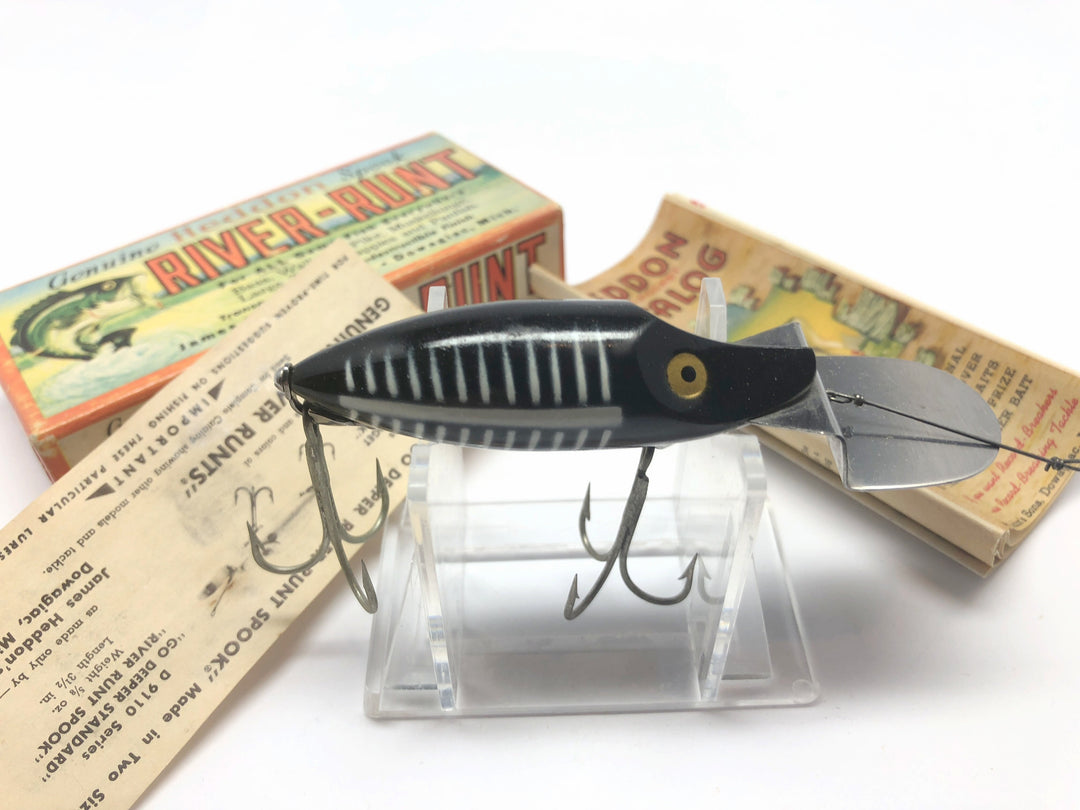 Heddon River Runt D9110-XBW Black White Shore Minnow Go Deeper New with Box