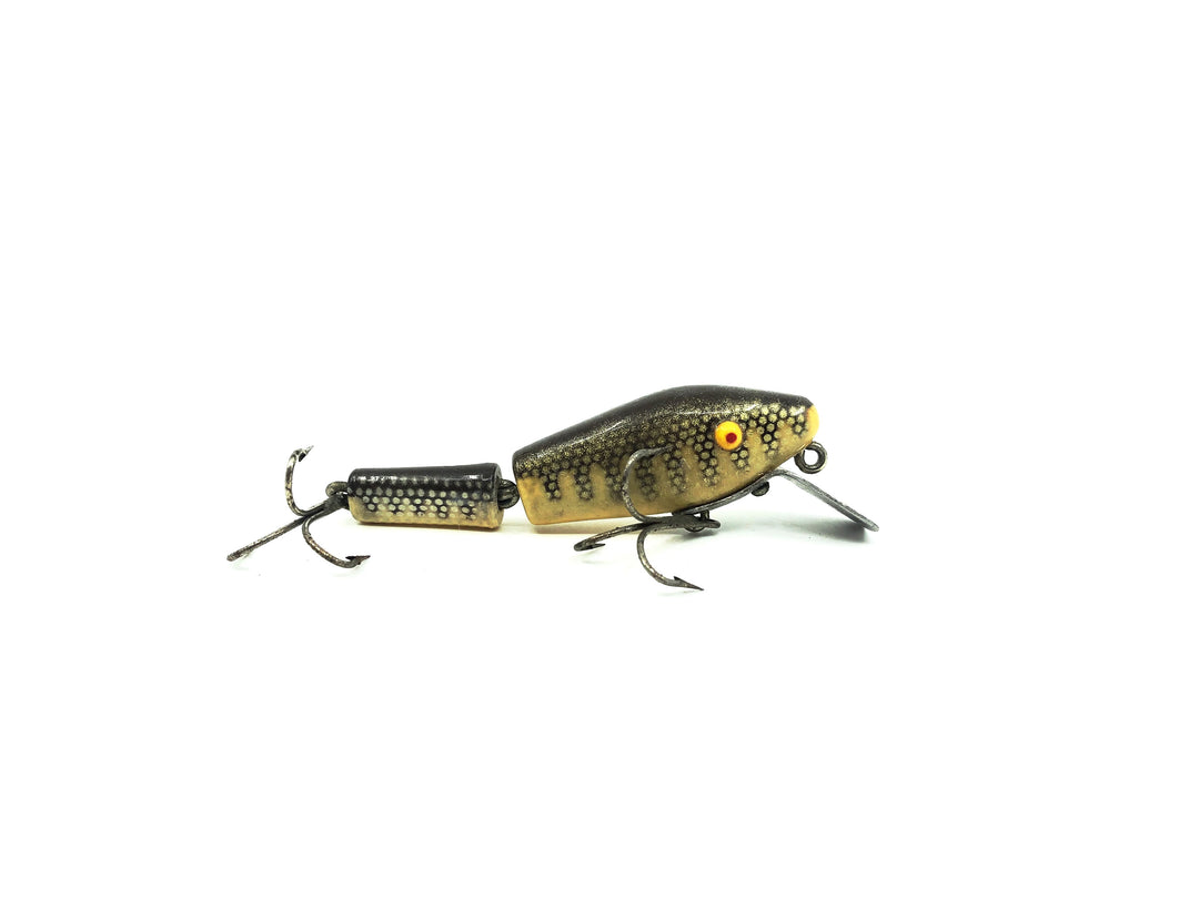 L & S Minnow Bass-Master Model 25, White/Black Back/Silver Scales Color, Opaque Eyes