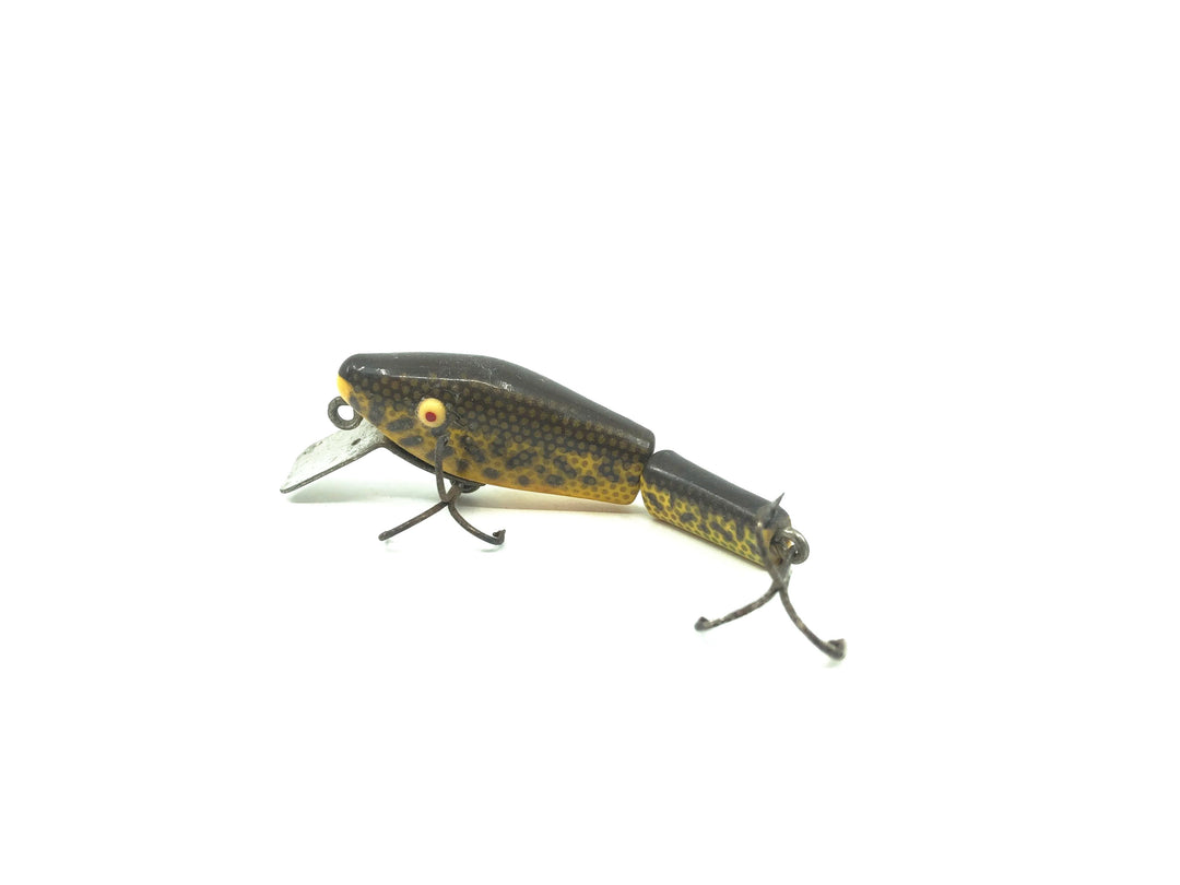 L & S Minnow Bass-Master Model 15, Yellow Speckled Brown Color, Opaque Eyes
