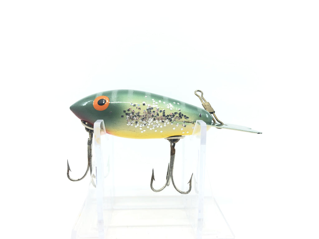 Wooden Bomber 400 Series 470 Silver Black Back Yellow Belly Silver Sparkle Color