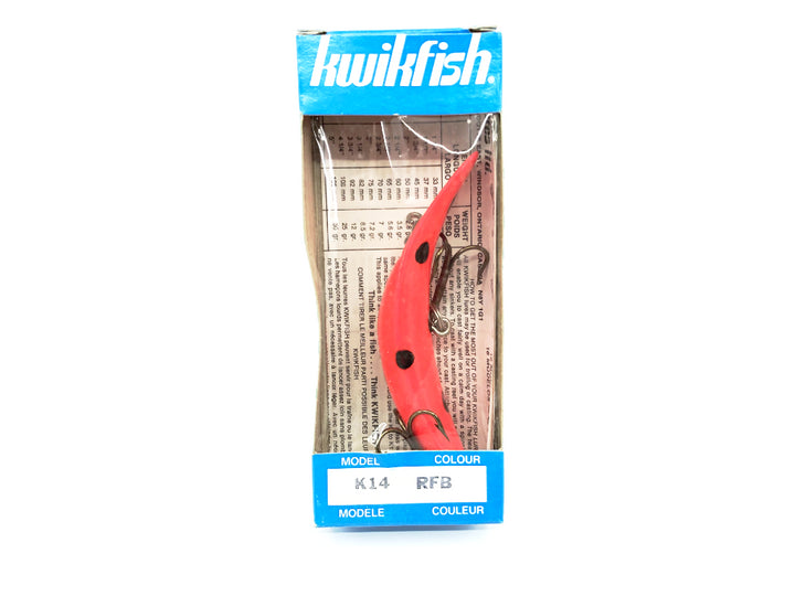 Kwikfish K14 RFB Red Fluorescent Black Spots Color New in Box Old Stock