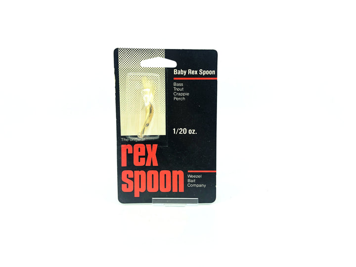 Queen City Tackle Company Baby 1/20oz Model Rex Spoon BRS3GO White Tail Feather/Gold Color on Card