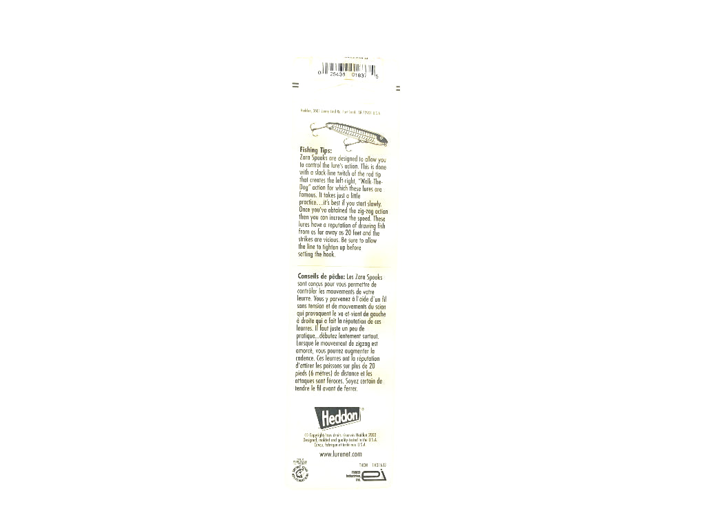 Heddon Original Zara Spook FS Flash Shad Discontinued Color New on Card