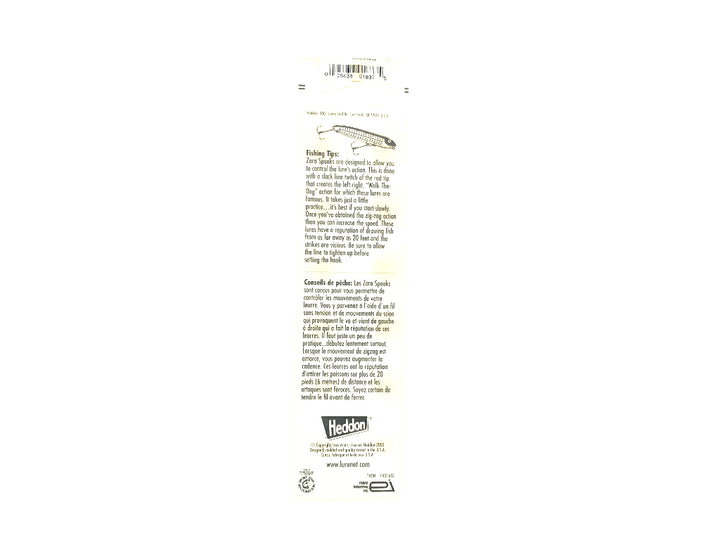 Heddon Original Zara Spook FS Flash Shad Discontinued Color New on Card