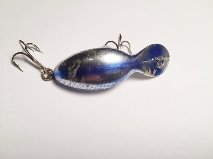 Heddon Tiny Tad Tadpolly Spook Metallic Silver with Blue and Blue Scales