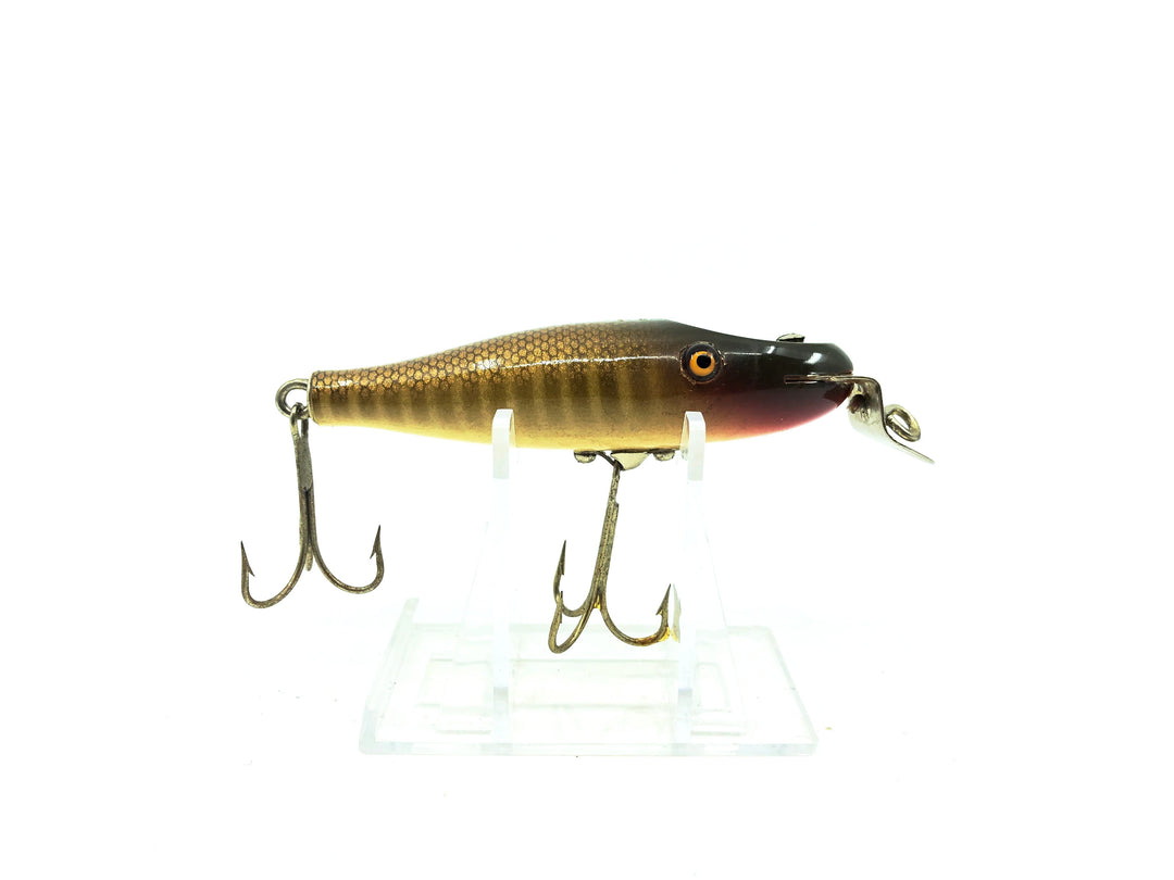 Imitation Creek Chub 900 Baby Pikie Minnow, Pikie Scale Color Wooden Lure Glass Eyes