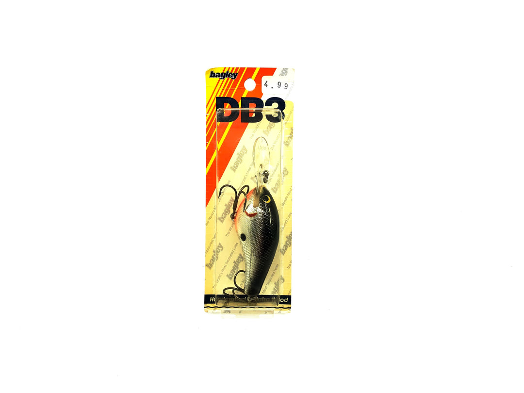 Bagley Diving B3 DB3-BS Black on Silver Foil Color New on Card Old Stock Florida Bait