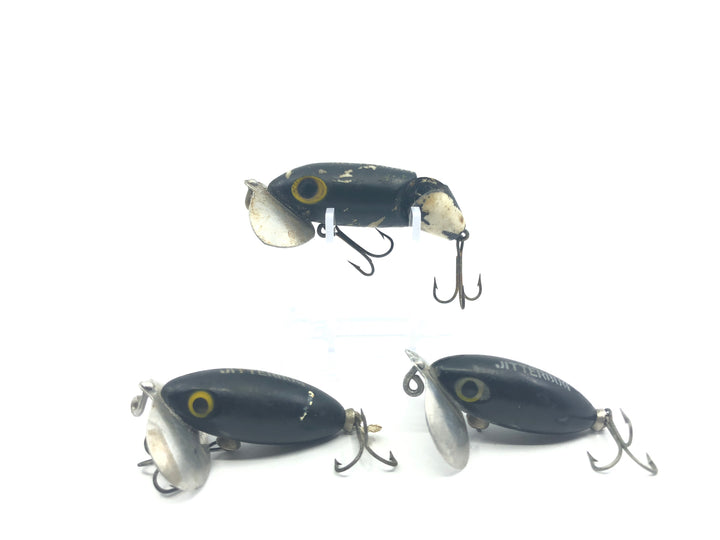 Three Arbogast Jitterbugs Black Color