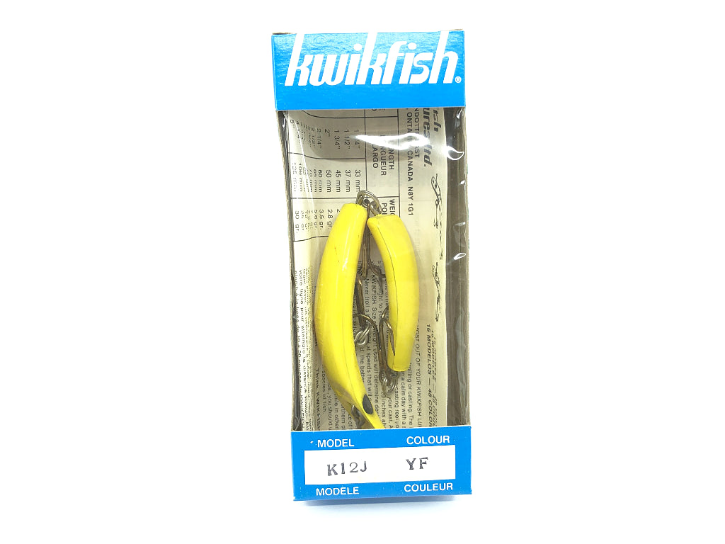 Pre Luhr-Jensen Kwikfish Jointed K12J YF Yellow Fluorescent Color New in Box Old Stock