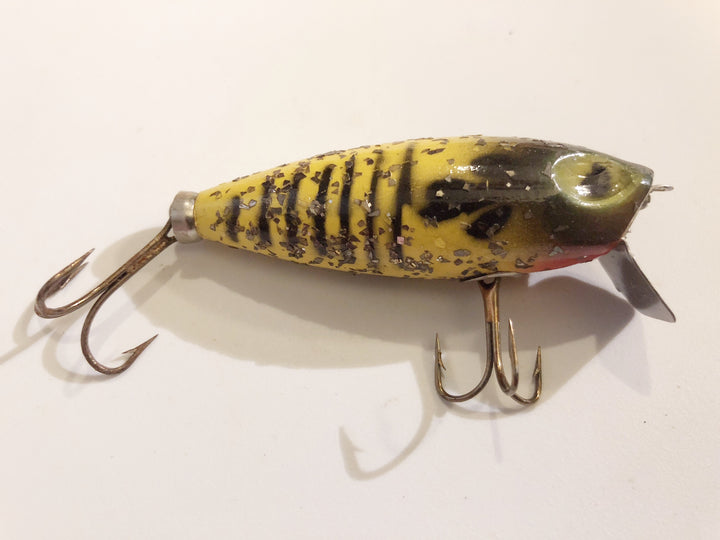 Poe's Nervous Miracle New in Box Vintage Wooden Bait 113S Yellow Jacket with Sparkles Color