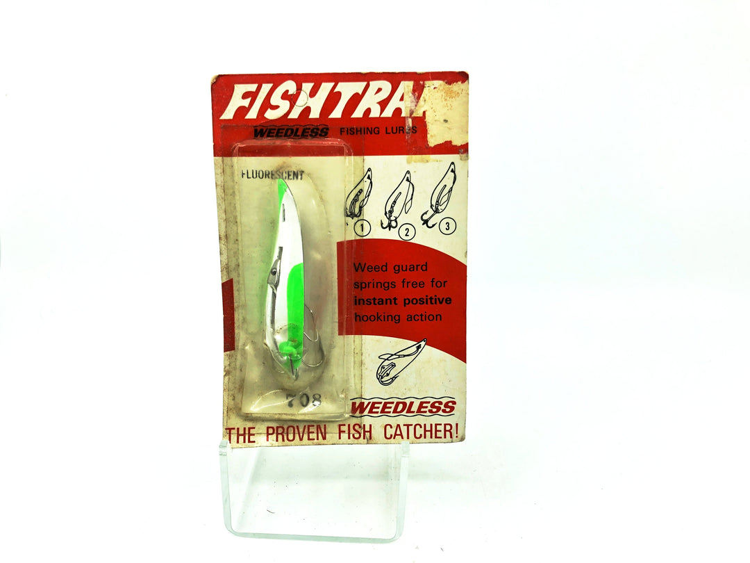 FishTrap Weedless Bait, Green/White Color on Card