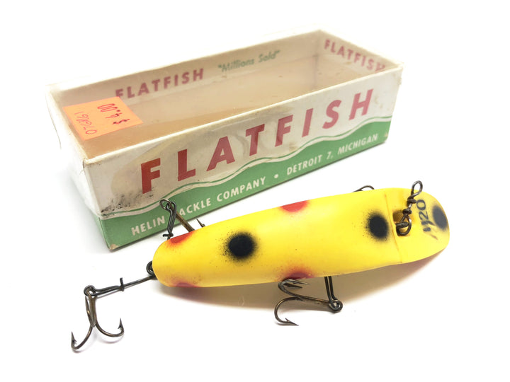 Vintage Helin Flatfish U20 Yellow Spotted with Box